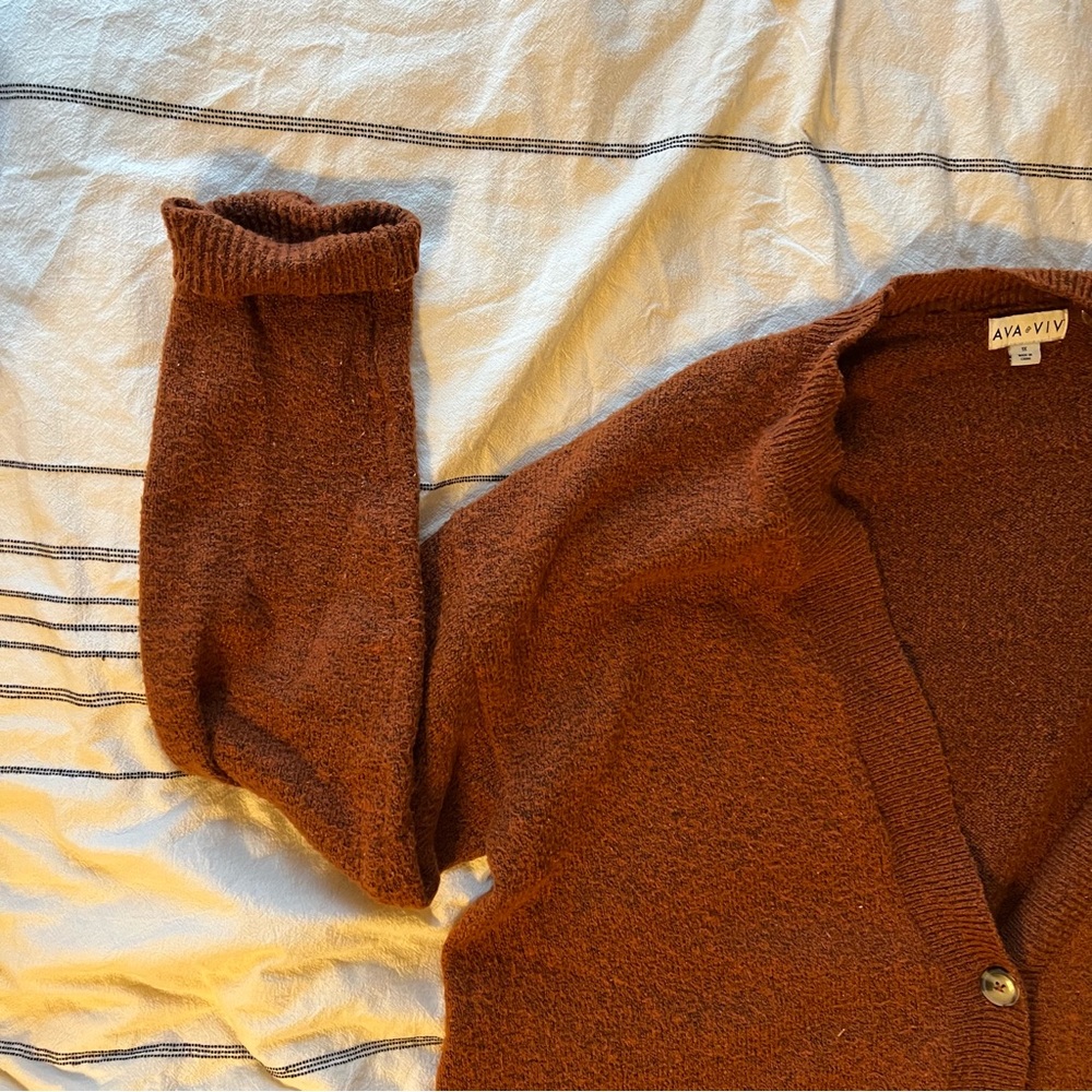 Burnt Orange Ava & Viv long length cardigan size 1X